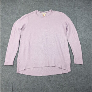 Eileen Fisher Sweater Womens Small Organic Linen Coastal Minimal Lagenlook Mauve